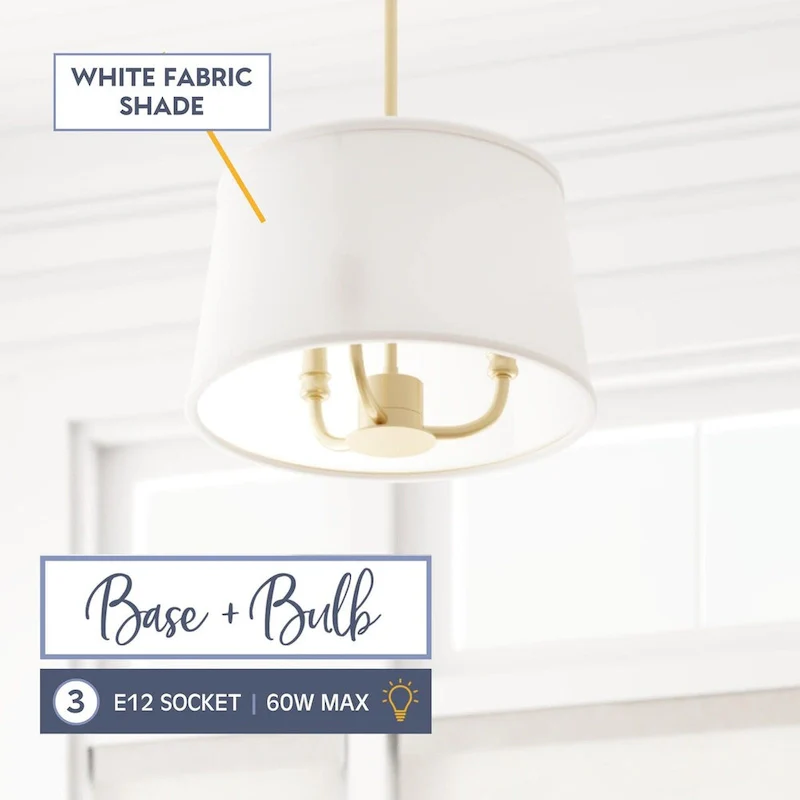 Prominence Home Billet Convertible Pendant/Semi-Flush with Fabric Shades