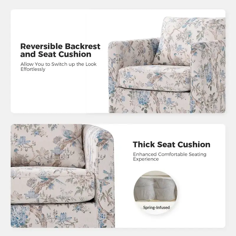 Erkenbald Modern Slipcovered Swivel Chair with Removable Cushion Set of 2 by HULALA HOME