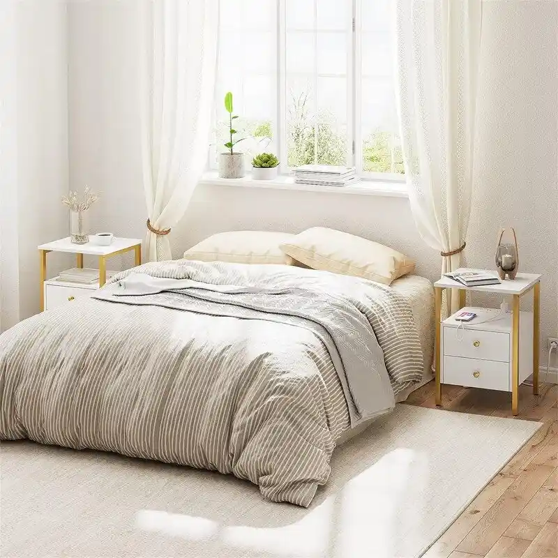 End Table with Charging Station - 15.7D x 15.7W x 24H