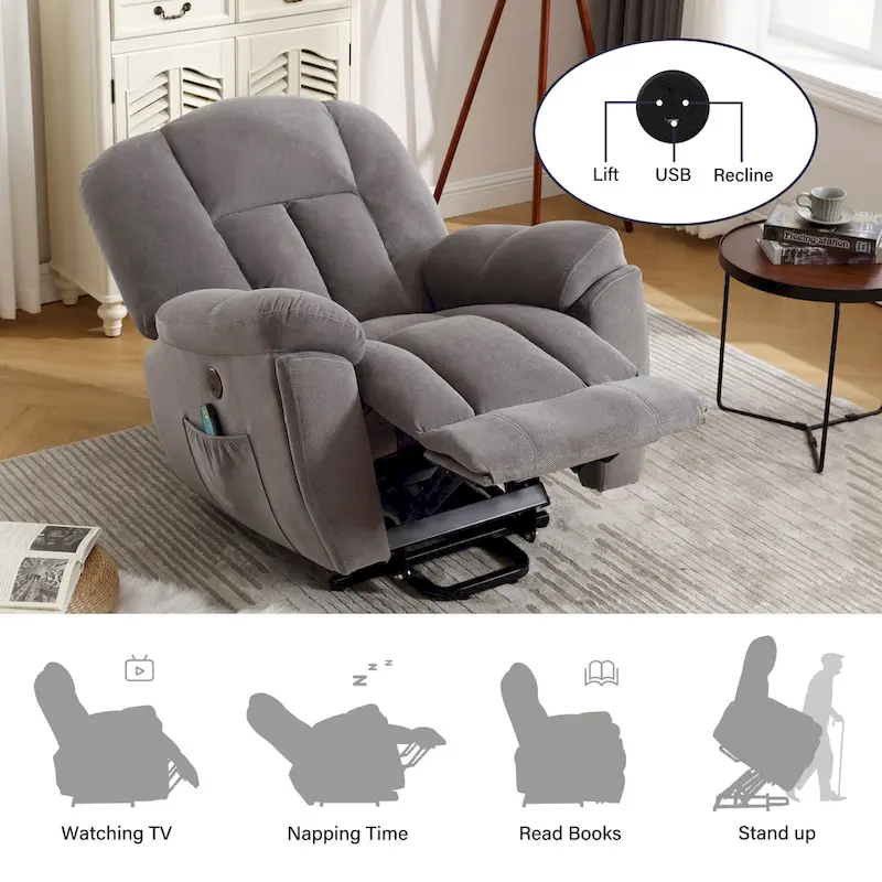 Power Lift Recliner Chair Recliners for Elderly with Heat and Massage Recliner Chair for Living Room with Infinite Position and