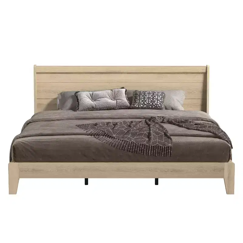 Galano King Abby Serene Bed with Headboard  Oslo Oak