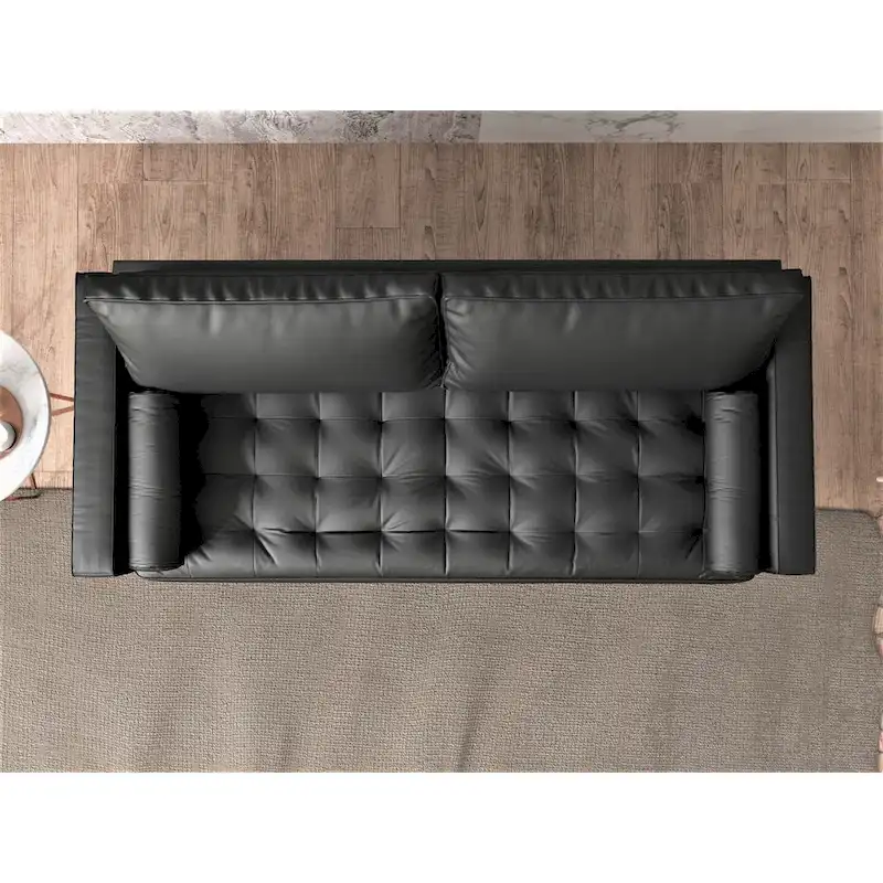 US Pride Lopez Faux Leather Mid-century Modern Sofa