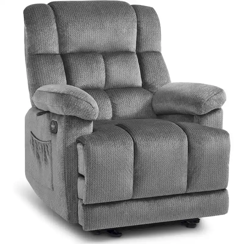 Electric Power Recliner Chair with Heat and Massage, Fabric