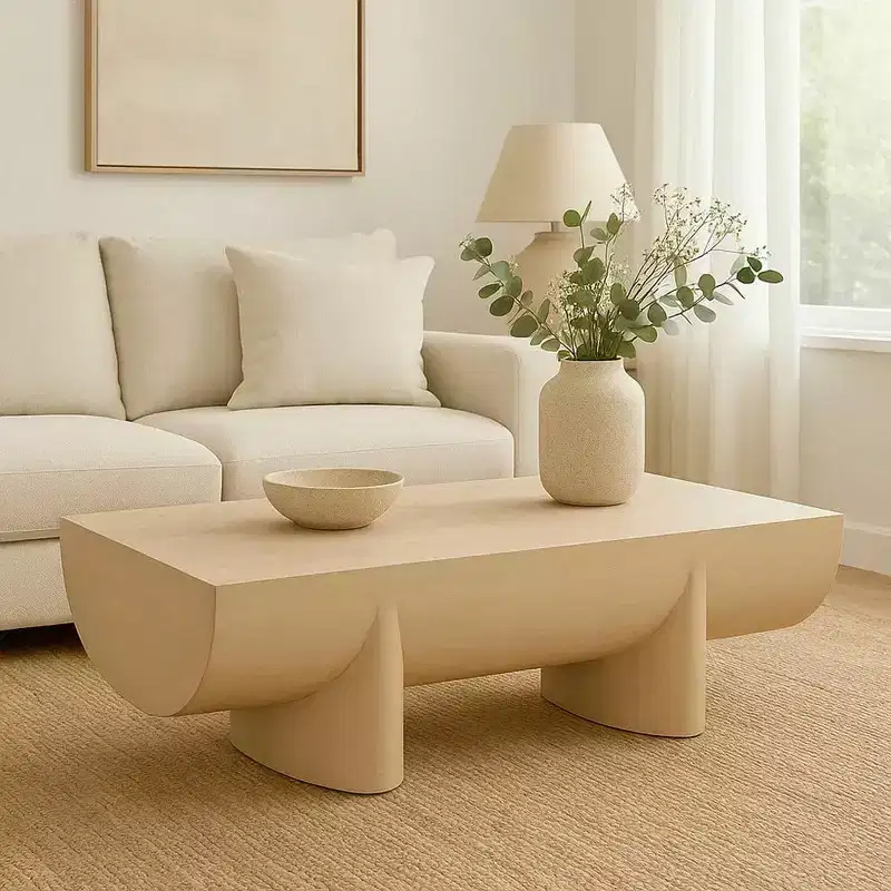 Royal Hampton Coffee Table | 48 Log Design | Natural Mango Wood Hand Crafted