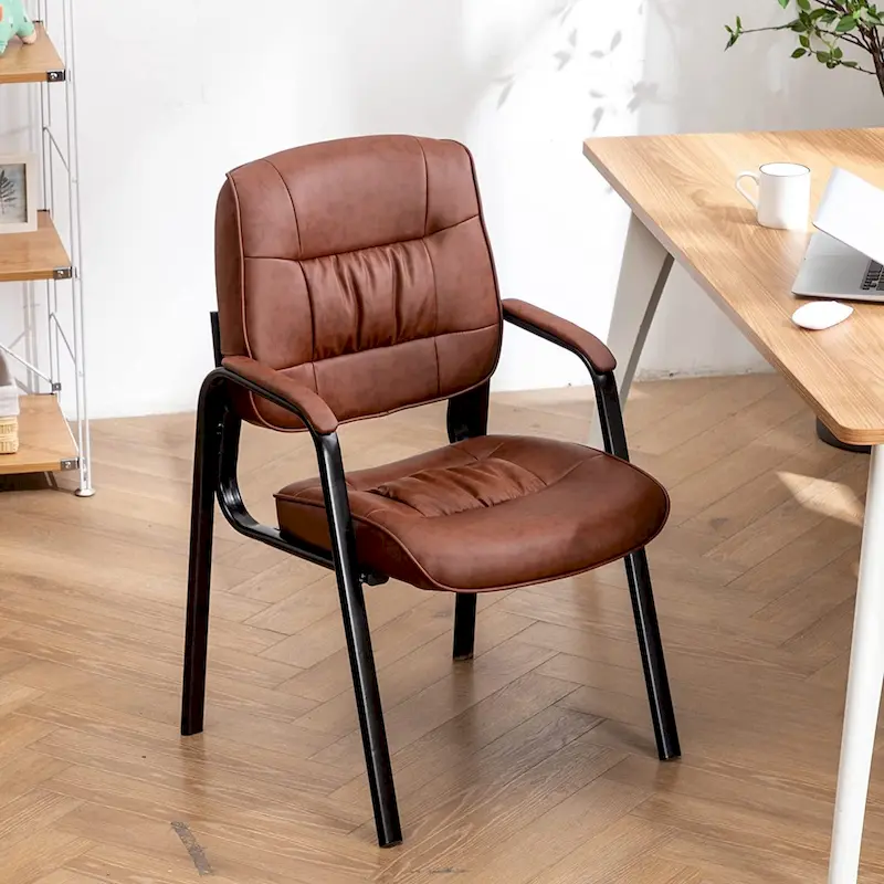 BTExpert Premium Leather Office Executive Waiting Room Guest/Reception Side Conference Chair