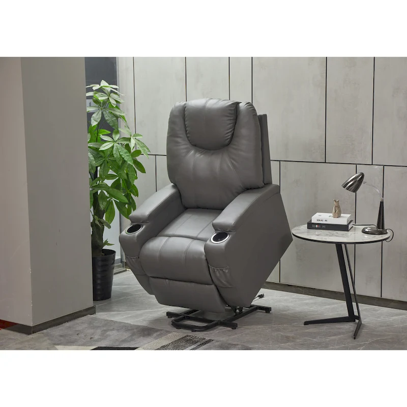 Recliner Chair Modern Recliner Sofa Faux Leather Recliners with Cup Holders, Remote Control