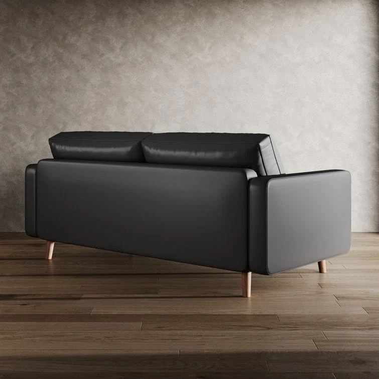 70-Inch Faux Leather Tufted Sofa