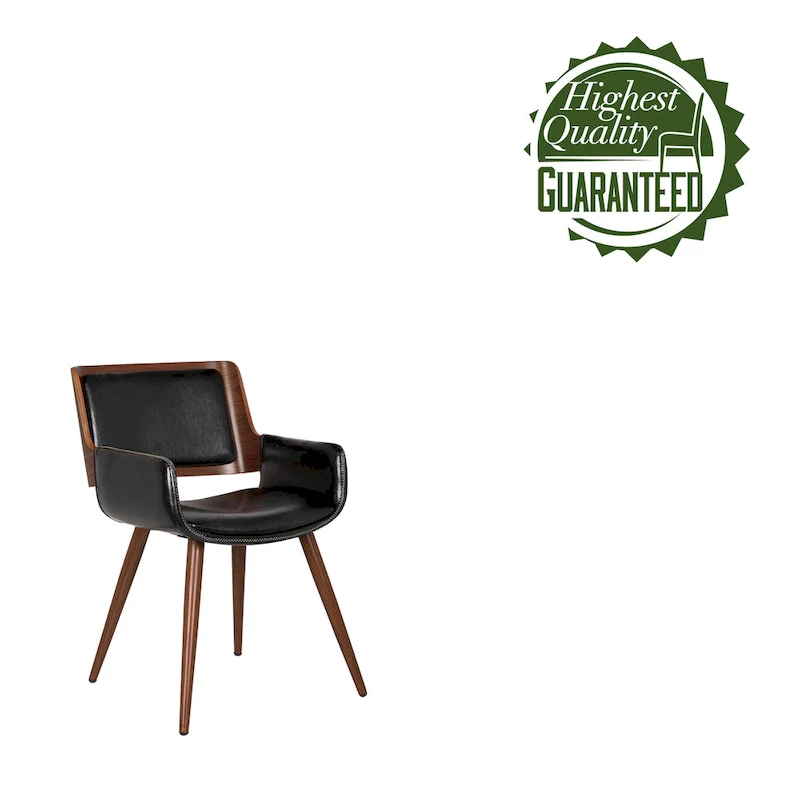 Faux Leather Mid-Century Dining Chair with Metal Legs