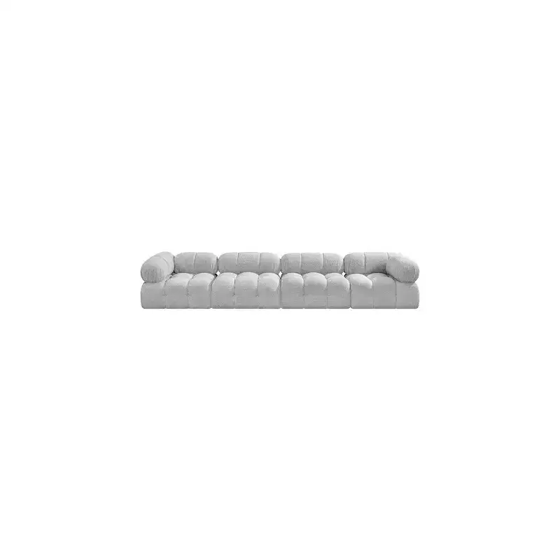 Gray Boucle Upholstered Modular Sofa, Seats 1