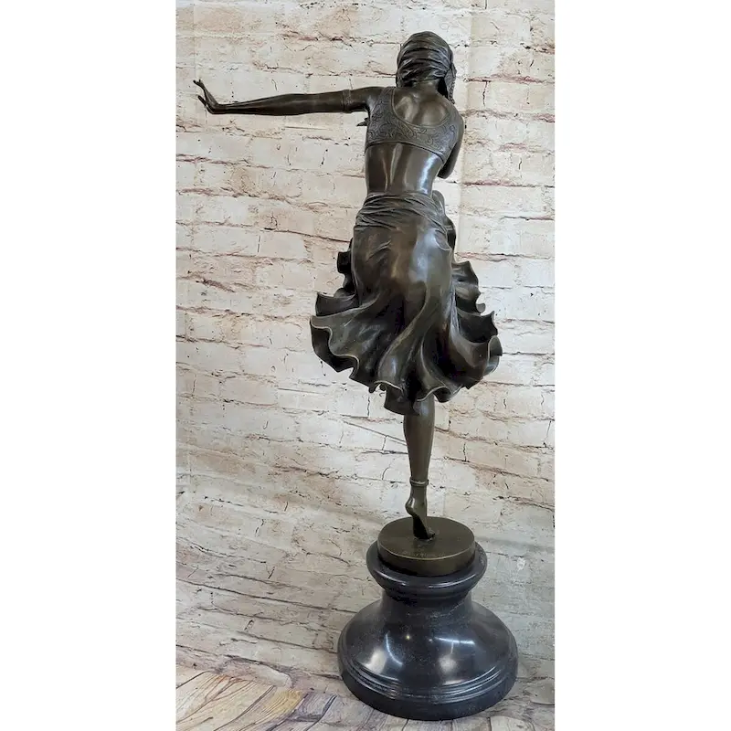 Chiparus Art Deco Bronze Female Dancer Figure Statue Sculpture 27 Inches X 10.5 Inches