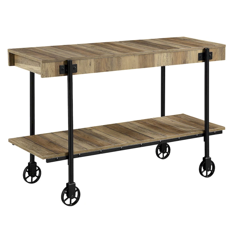 Hyssop Farmhouse 47-inch Metal 1-Shelf Console Table by Furniture of America