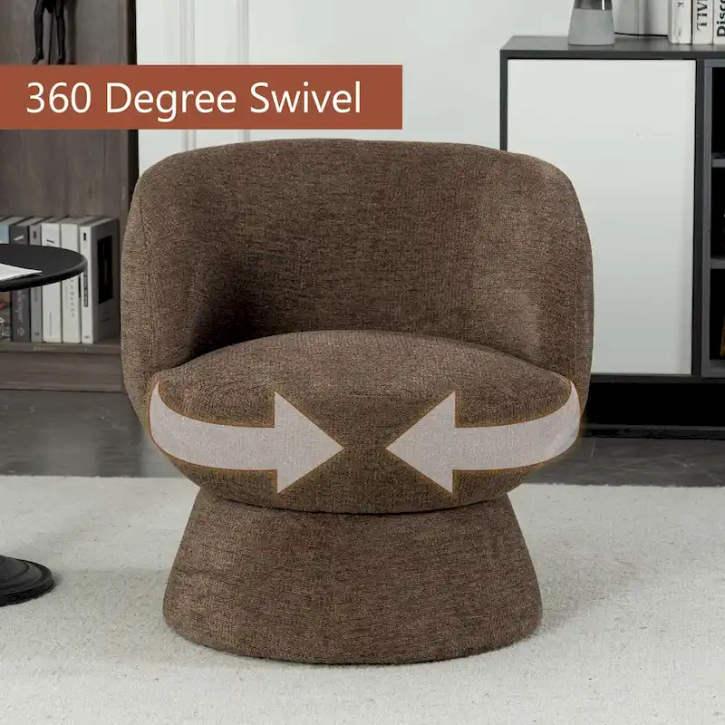 Set of1 Boucle Upholstered Modern Style Swivel Accent Chair