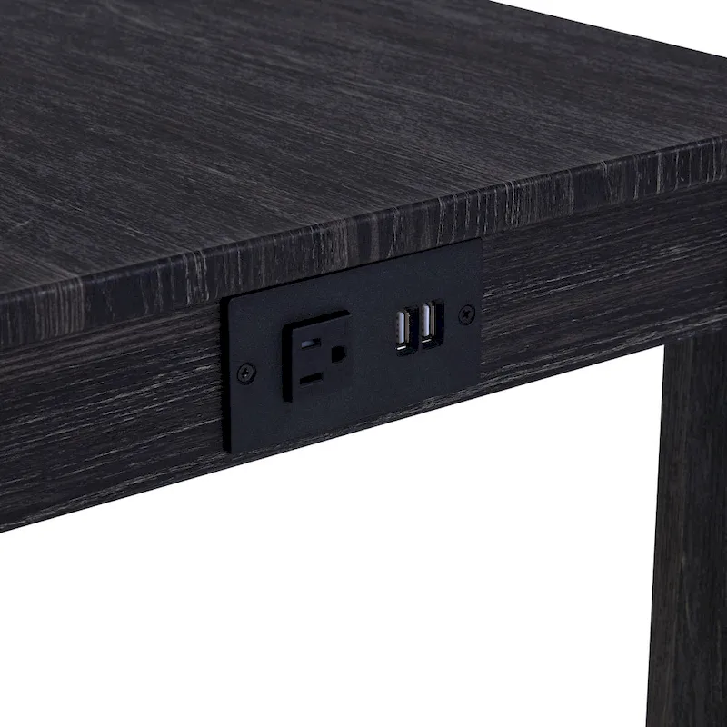 8 PCS Bar Table Dining Sets with Counter Stools and Built-in Power Outlets