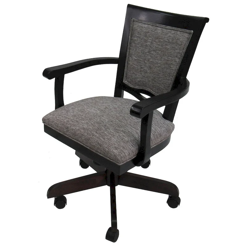 Swivel Wood Dining Caster Chair - 400 on Wheels - Custom Upholstery - 18 inch Seat