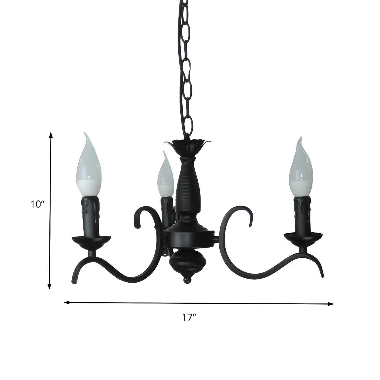 Industrial Black Metal Candelabra Chandelier
