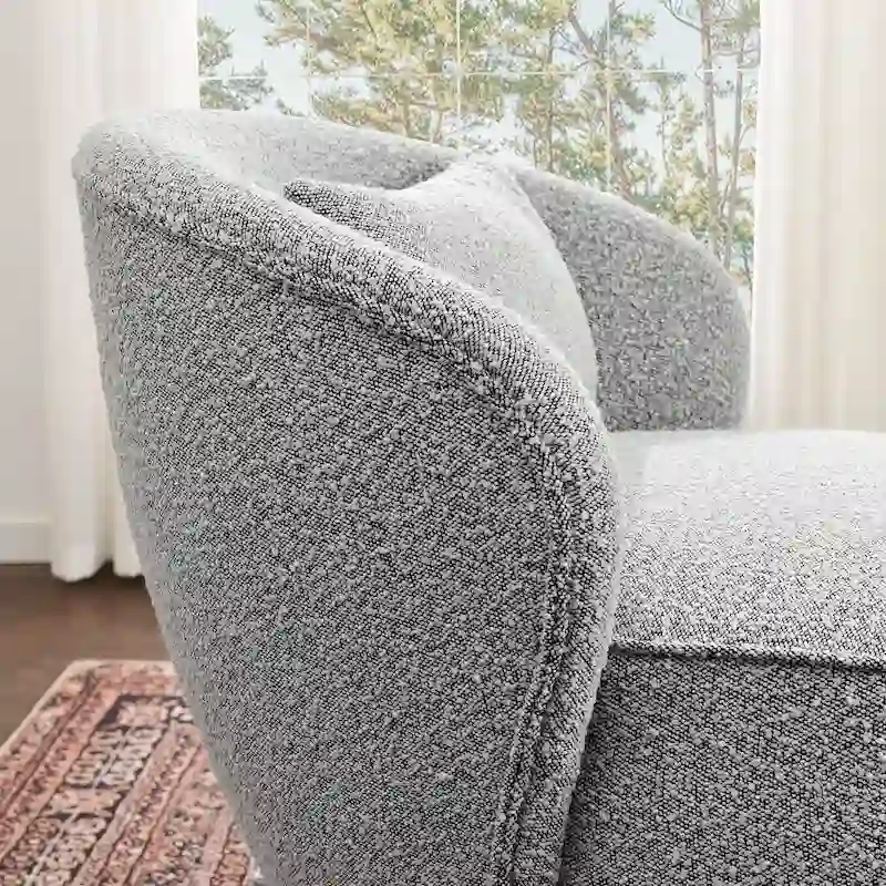 KINWELL 33 Wide Sherpa Boucle Upholstered Swivel Accent Chair