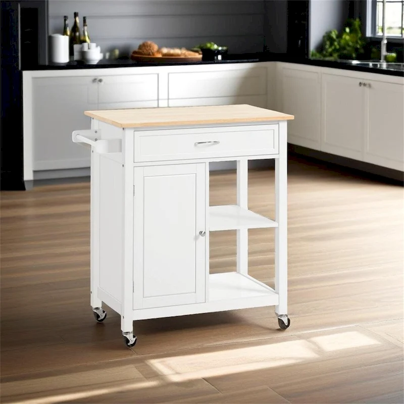 Rolling Kitchen Island with Storage