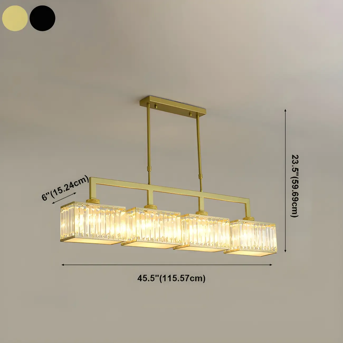 Kitchens Modern Crystal Gold Island Pendant Light