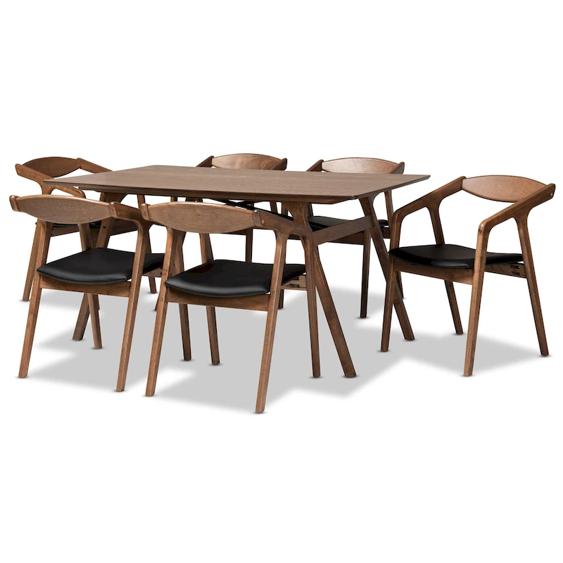 Harland Mid-Century Modern 7-Piece Dining Set