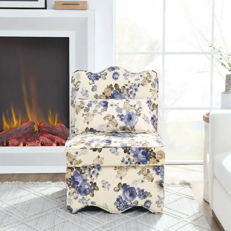 Velvet single dining chair with soft seat cushion