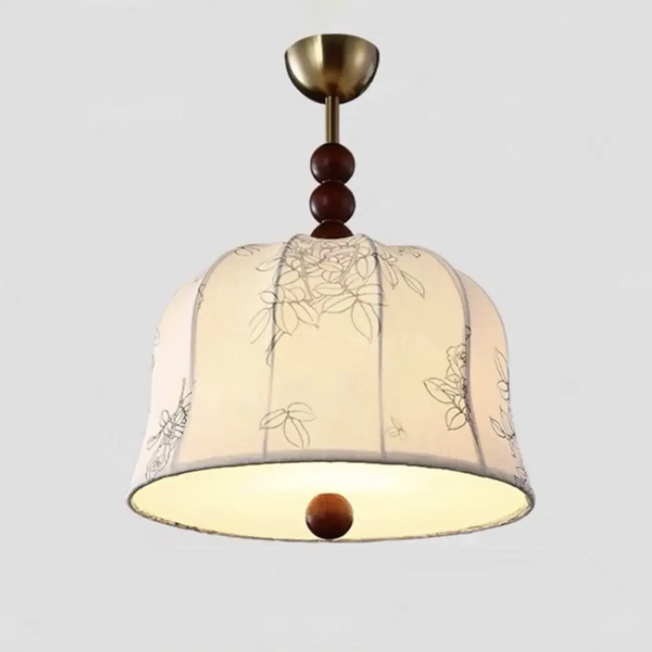 Rustic Beige Geometric Dome Fabric Chandelier