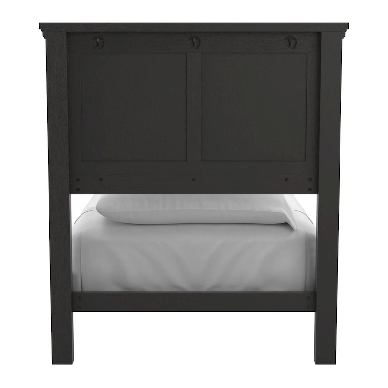 Farmhouse Basics Rustic Black Finish Panel Bed Set