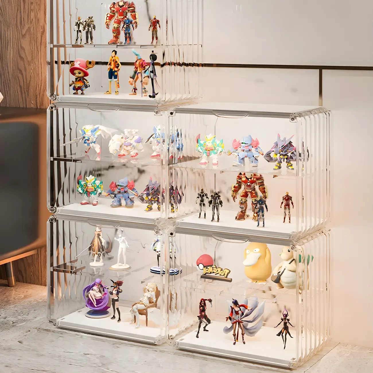 Stylish Stackable Green Clear Acrylic Display Cabinet