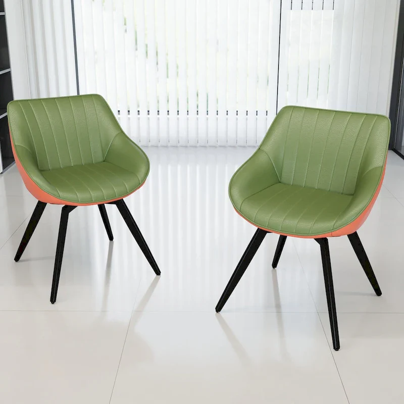 Set Of 2 Dining Chairs With Metal Legs