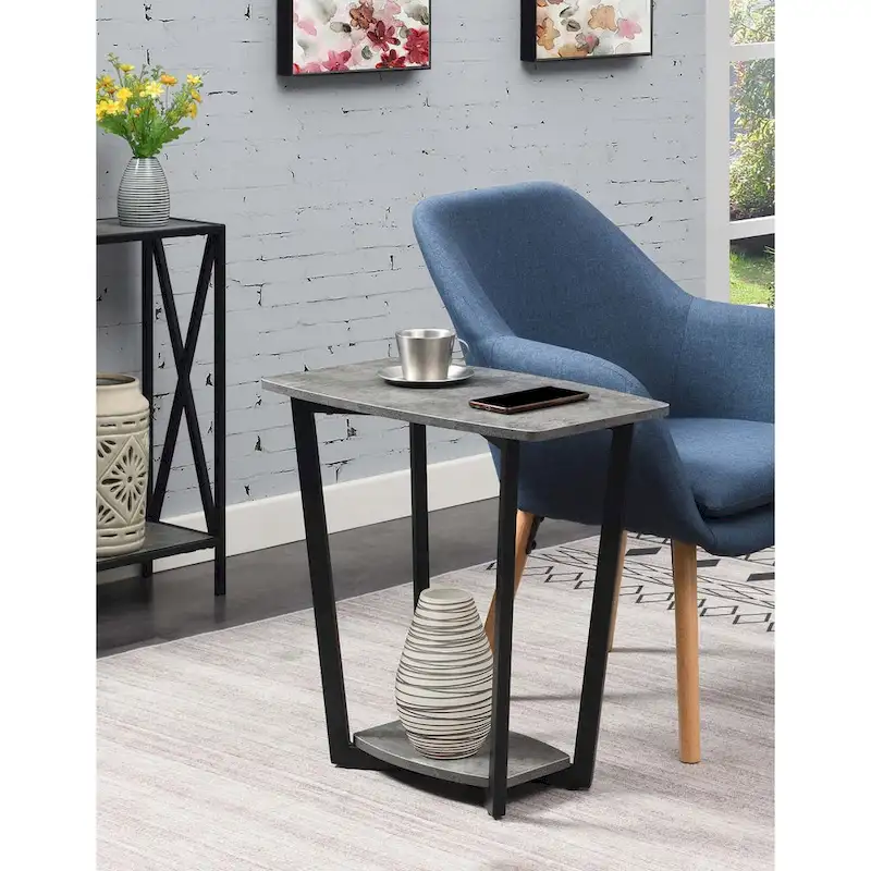 Convenience Concepts Graystone End Table with Shelf