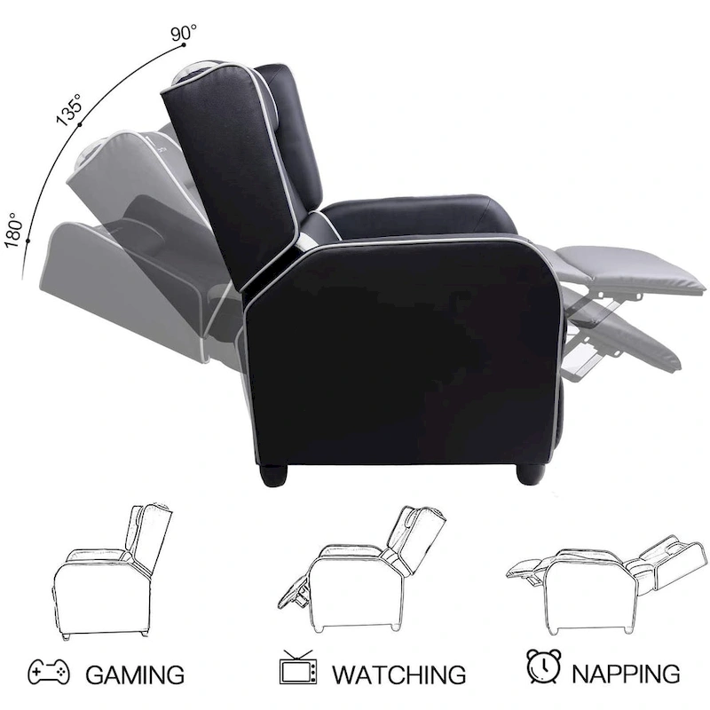 BOSSIN Gaming Recliner Chair Racing Style High Back Chair Living Room Recliners Theater Seating