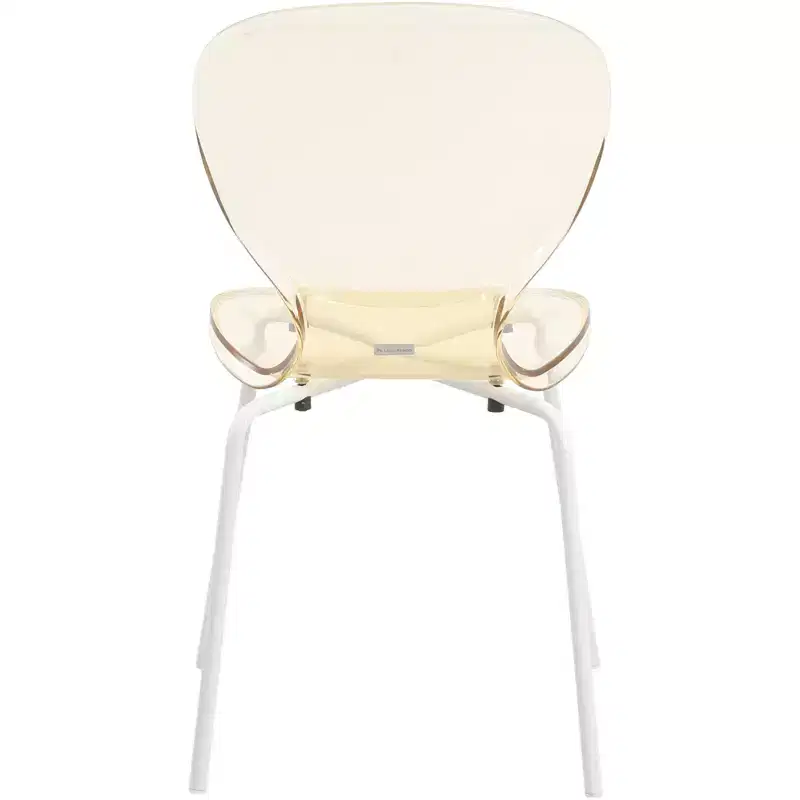 LeisureMod Bristol 5-Piece Dining Set Round Dining Table, 4 Plastic Dining Chairs White Legs