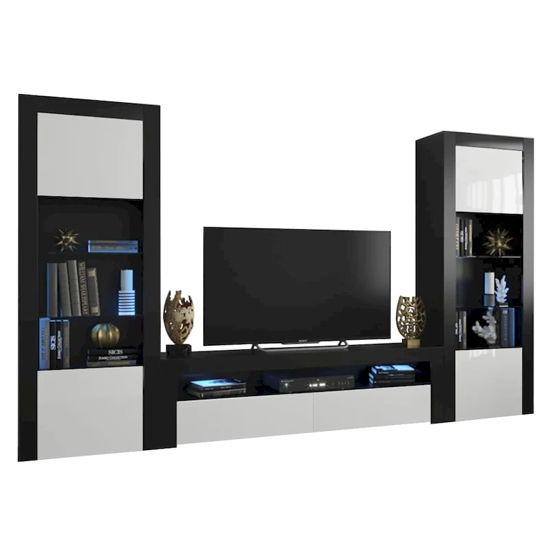 Milano Set Modern Wall Unit Entertainment Center