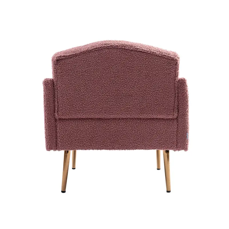 Teddy Fabric Upholstered Tufted Accent Chair With Rose Golden feet