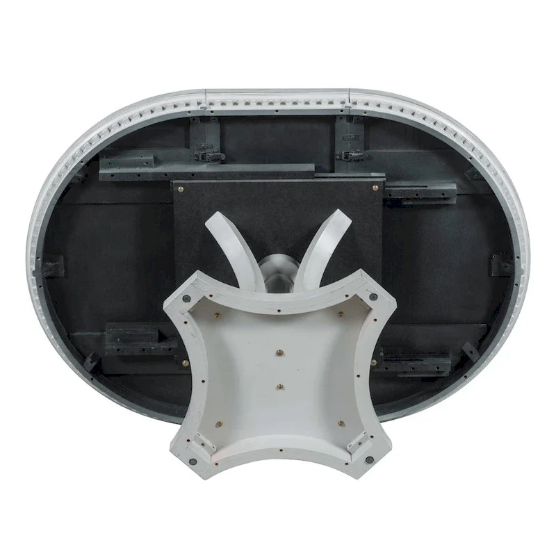 Antique Gray Retro 5-Piece Wooden Dining Table Set with Extendable Round Table & 4 Chairs