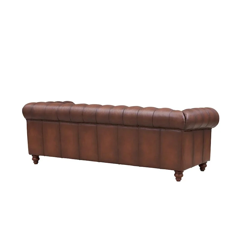 Top Grain Leather Chesterfield Sofa, Loveseat and Chair