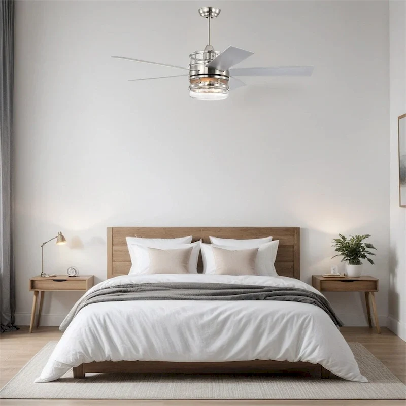 Lighted Ceiling Fan with Remote and Reversible Blades