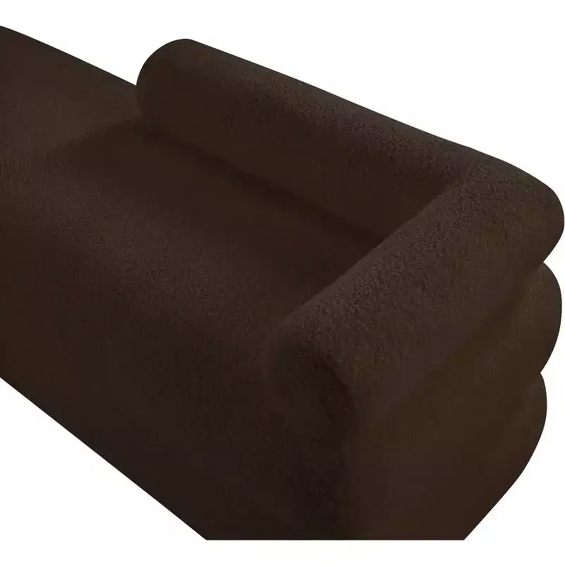 Meridian Furniture,Kennedy Faux Shearling Teddy Fabric Bench