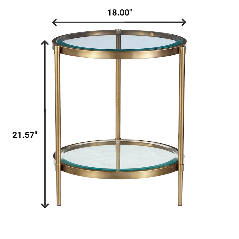 Tempered Glass Small Round End Table