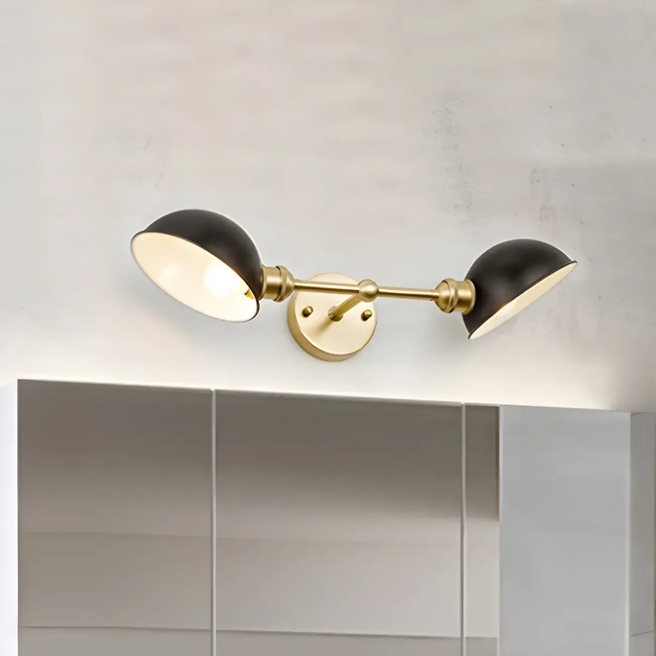 Traditional Dome Vanity Light Dual Bulbs for Bathroom Fixture