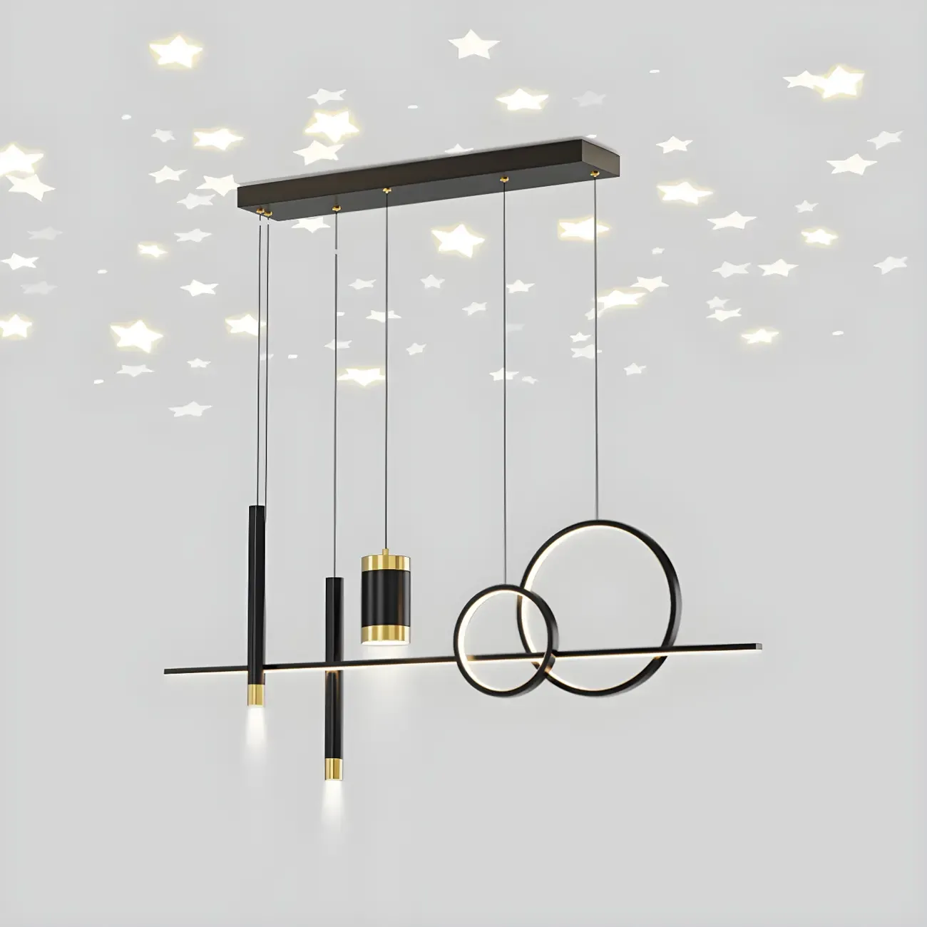 Trendy Modern Metal Cylinder Multi-Light Pendant