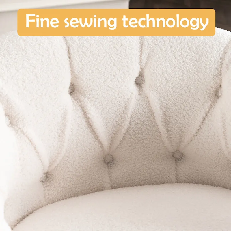 Velvet Swivel Chair with Ottoman, 360 Rotation & 300lb Capacity