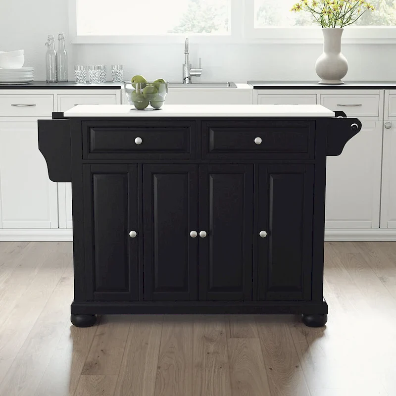 Crosley Alexandria Granite Top Full Size Kitchen Island/Cart - 52 W x18 D x 34 H