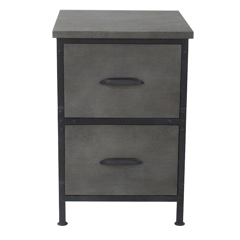 Lafayette rustic 2 drawer filing cabinet in Rowan Gray finish