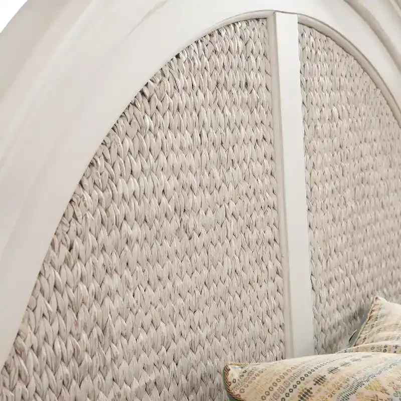 Roanoke Dove White Woven Panel Bed