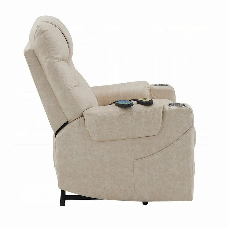 Aira Power Recliner Lift Chair with Heating Massage, Gray Faux Leather