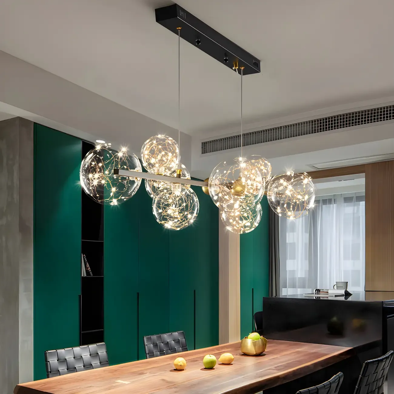 Dining Area Modern Glass 8-Light Globe Chandelier