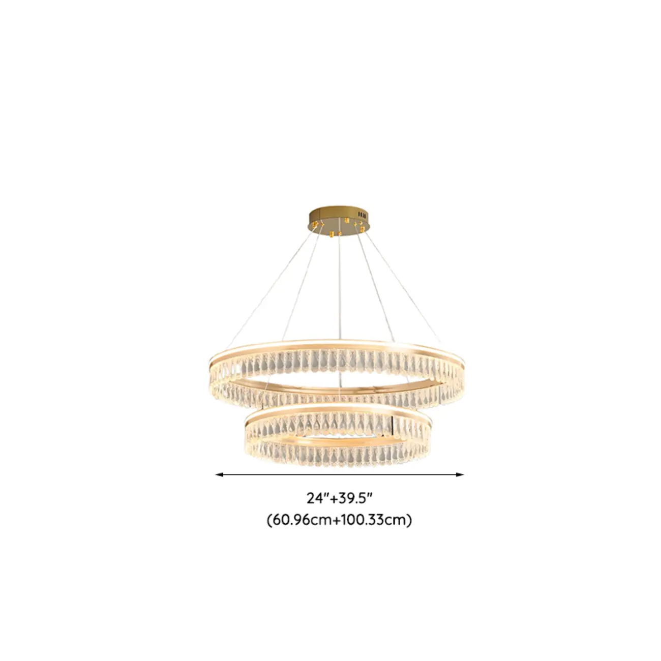 Dimmable Circle Gold Crystal Modern LED Chandeliers