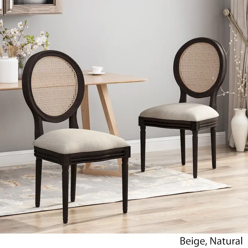 Govan Wooden Dining Chairs with Cushions (Set of 2) by