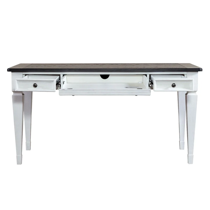 Allyson Park Wirebrushed White Charcoal Writing Desk
