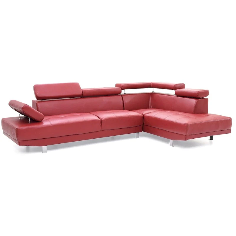Riveredge 109 in. W 2-piece Faux Leather L Shape Sectional Sofa - 76L x 109W x 28H